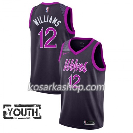 Dres Minnesota Timberwolves C.J. Williams 12 Nike 2018-19 City Edition Ljubičasta Swingman - Dječji